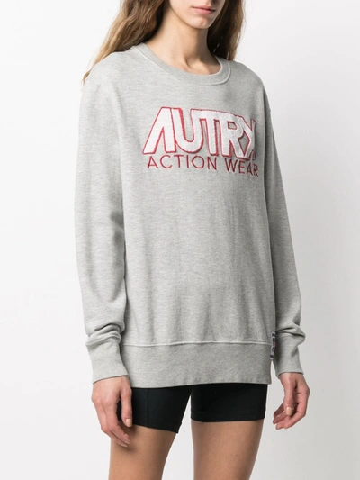 Shop Autry Open Capsule Logo-appliqué Sweatshirt In Grey