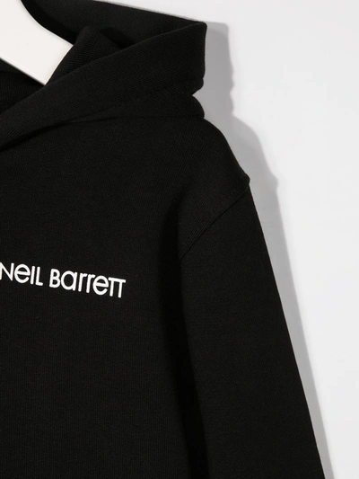 Shop Neil Barrett Thunderbolt Print Zipped Hoodie In Black
