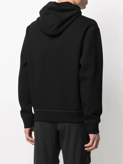 Shop Dsquared2 Zipped Side Slogan Print Hoodie In Black