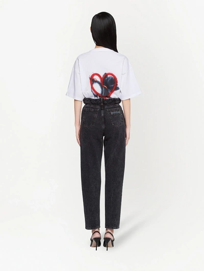 Shop Miu Miu High-rise Paperbag-waist Straight-leg Jeans In Black