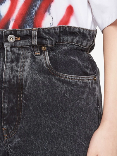 Miu Miu High-rise Paperbag-waist Straight-leg Jeans In Black