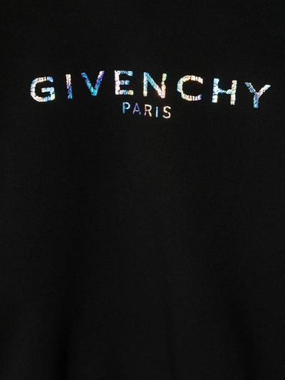 Shop Givenchy Foil Logo-print Sweatshirt In Black