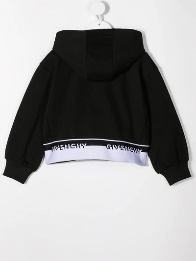 Shop Givenchy Logo-trim Zipped Hoodie In Black