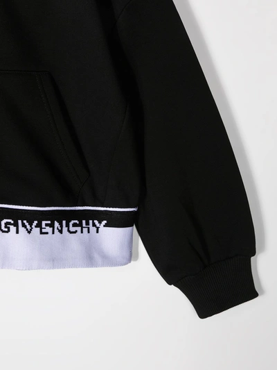 Shop Givenchy Logo-trim Zipped Hoodie In Black