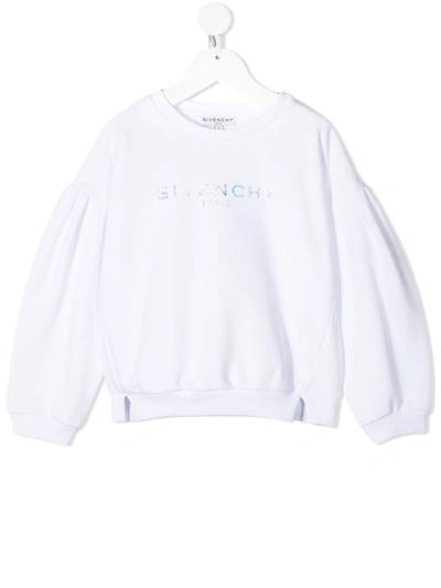 Shop Givenchy Foil Logo-print Sweatshirt In White