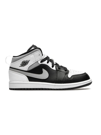 Shop Jordan 1 Mid "white Shadow" Sneakers In Black