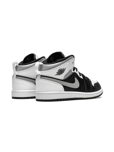 Shop Jordan 1 Mid "white Shadow" Sneakers In Black