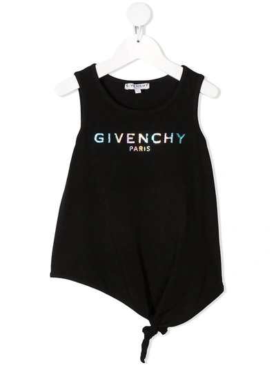 Shop Givenchy Foil Logo-print Vest Top In Black