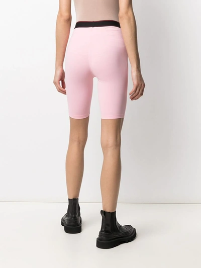 Shop Vetements Logo Waistband Cycling Shorts In Pink