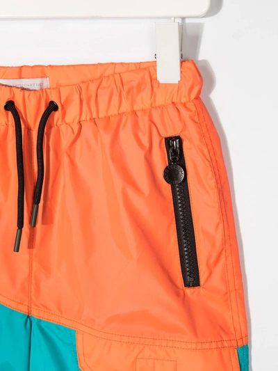 Shop Stella Mccartney Colour-block Swim Shorts In Orange