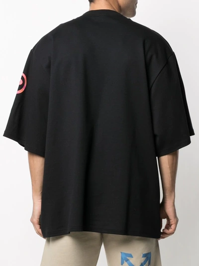 Shop Gcds Tie-dye Logo Oversized T-shirt In Black