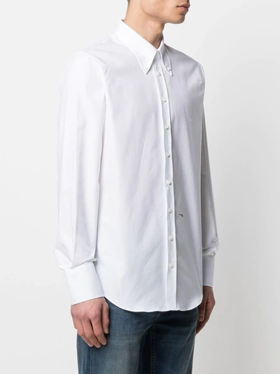 Dsquared2 Slim Cotton Poplin Tuxedo Shirt In White