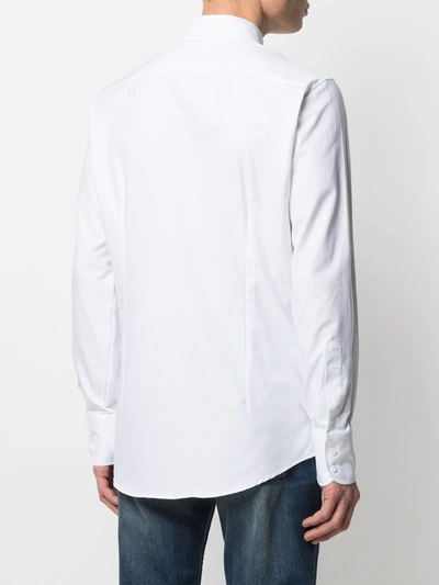 Dsquared2 Slim Cotton Poplin Tuxedo Shirt In White