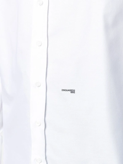 Dsquared2 Slim Cotton Poplin Tuxedo Shirt In White