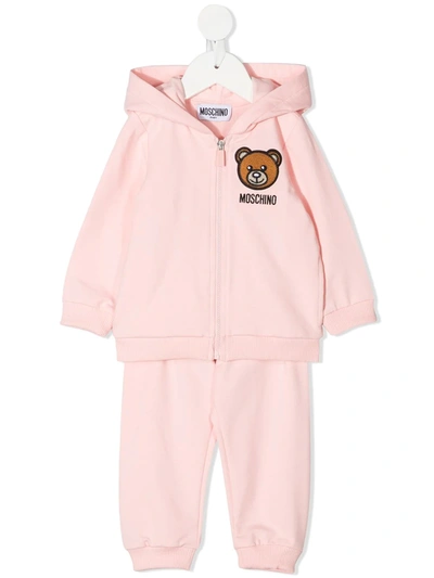 Shop Moschino Teddy Bear Logo Tracksuit In Pink