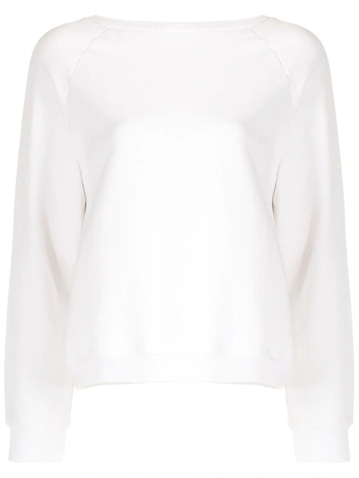 Shop Nili Lotan Cropped Cotton Sweatshirt In White