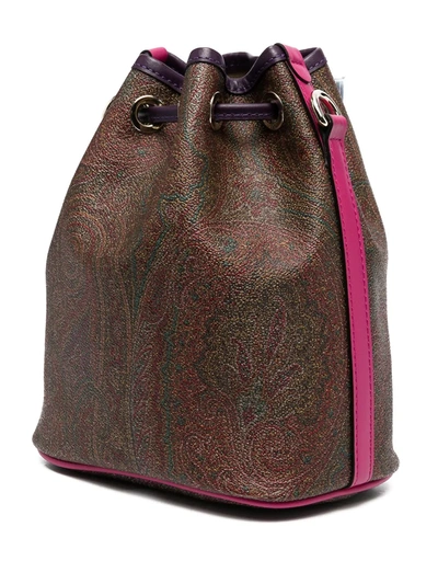 Shop Etro Paisley-pattern Bucket Bag In Brown