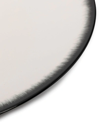 Ann Deumelemeester X Serax Shadow-trim Porcelain Plate Set In White