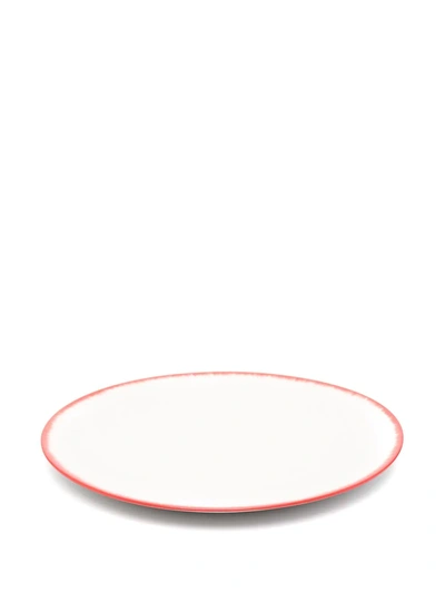 Shop Ann Deumelemeester X Serax Set Of Two Porcelain Contrast Rim Plates In White