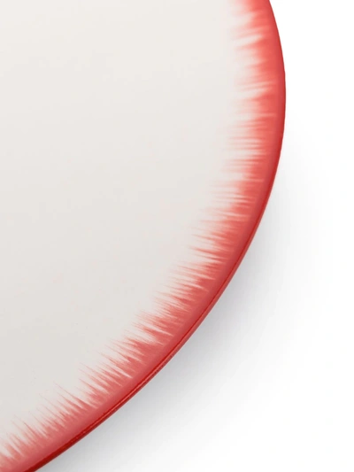 Ann Deumelemeester X Serax Set Of Two Porcelain Contrast Rim Plates In White