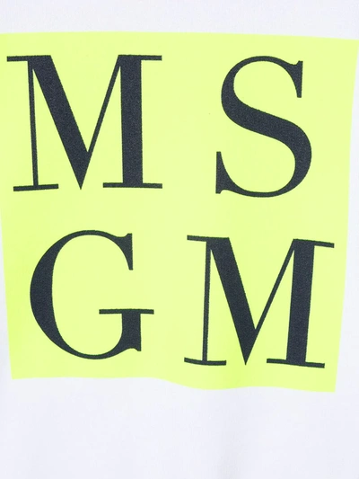 Shop Msgm Logo Print Sweatshirt In White