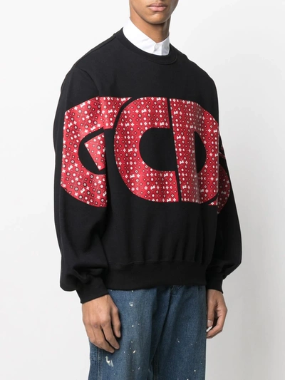 Shop Gcds Logo-print Cotton Sweatshirt In Black