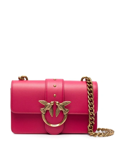 Shop Pinko Mini Love Shoulder Bag In Pink