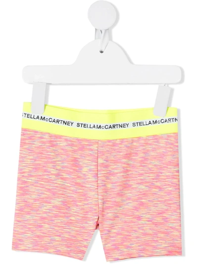 Shop Stella Mccartney Logo-waistband Shorts In Orange