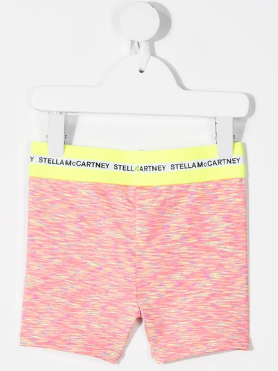 Shop Stella Mccartney Logo-waistband Shorts In Orange