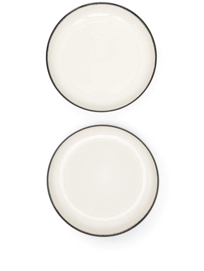 Shop Ann Deumelemeester X Serax Set Of Two Ceramic High Plates In White