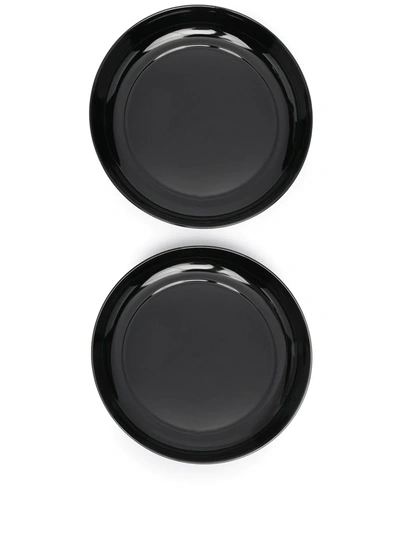 Shop Ann Deumelemeester X Serax Set Of Two Ceramic High Plates In Black