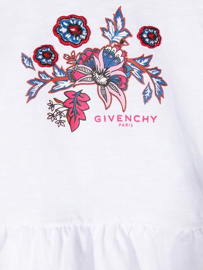 Shop Givenchy Ruffled Hem T-shirt In White