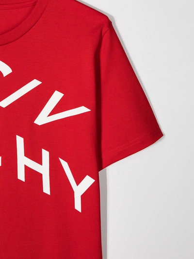 Shop Givenchy Logo Print T-shirt In Red