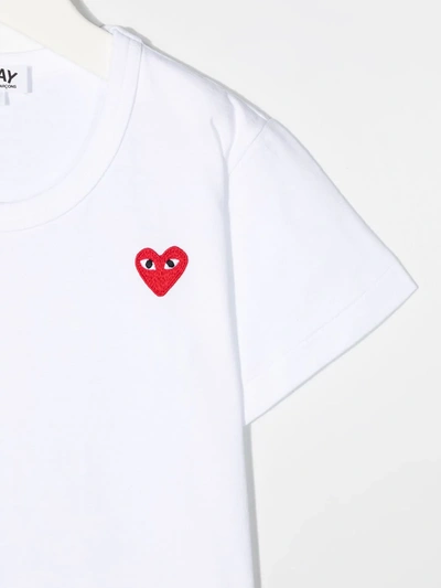 Shop Comme Des Garçons Play Heart Logo Patch T-shirt In White