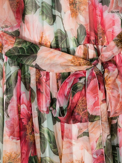 Shop Dolce & Gabbana Floral-print Silk Dress In Pink