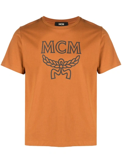 Shop Mcm Logo-print T-shirt In Brown