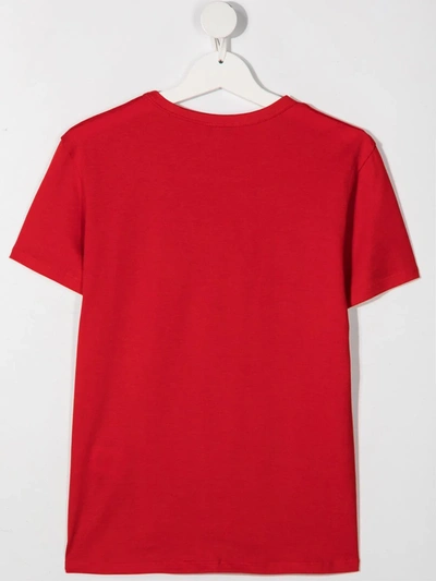 Shop Givenchy Iridescent Logo Print T-shirt In Red