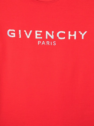Shop Givenchy Iridescent Logo Print T-shirt In Red