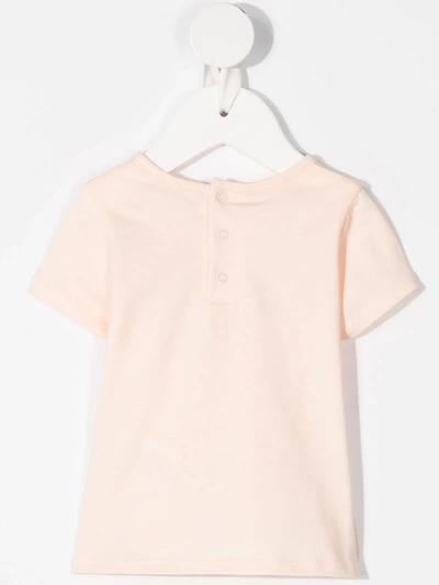 Shop Chloé Embroidered Logo T-shirt In Pink