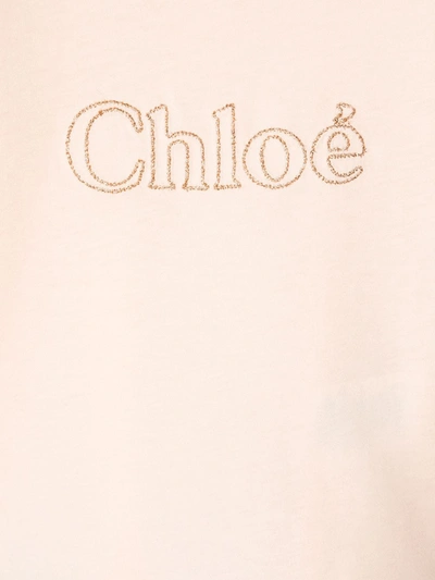 Chloé Pink T-shirt For Babygirl With Logo In Pink