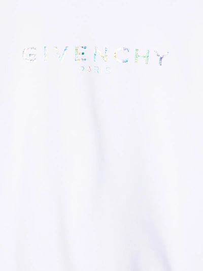 Shop Givenchy Foil Logo-print Sweatshirt In White