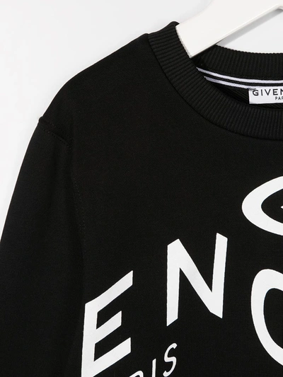 Shop Givenchy Logo-print Crew-neck Sweatshirt In Black