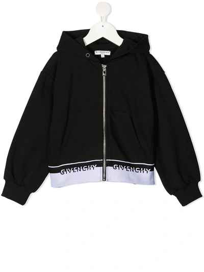 Shop Givenchy Logo-tape Detail Hoodie In Black