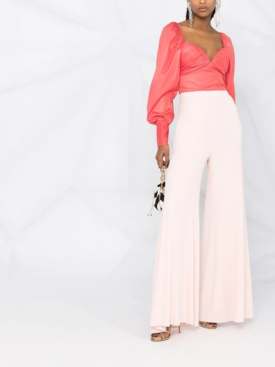 Shop Alexandre Vauthier High-waisted Palazzo Pants In Pink