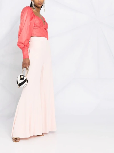 Shop Alexandre Vauthier High-waisted Palazzo Pants In Pink