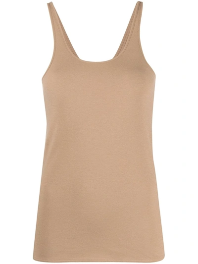 Shop Lemaire Crepe Jersey Tank Top In Brown