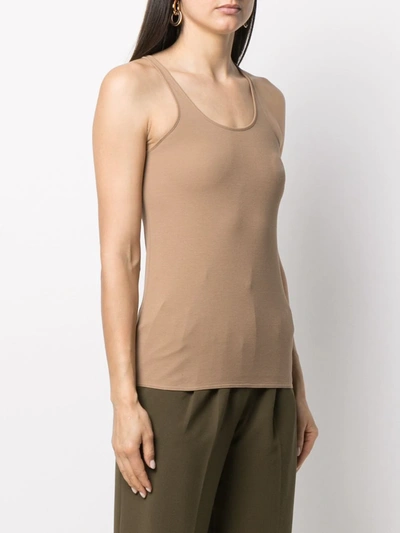 Shop Lemaire Crepe Jersey Tank Top In Brown