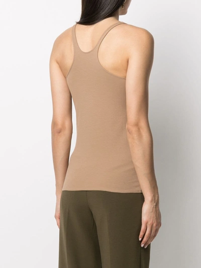 Shop Lemaire Crepe Jersey Tank Top In Brown