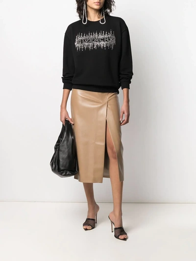 Shop Givenchy Crystal-embellished Logo Sweatshirt In Black