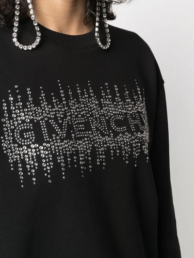 Shop Givenchy Crystal-embellished Logo Sweatshirt In Black